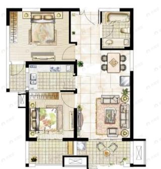 白云兴庆御苑2室2厅1卫户型图