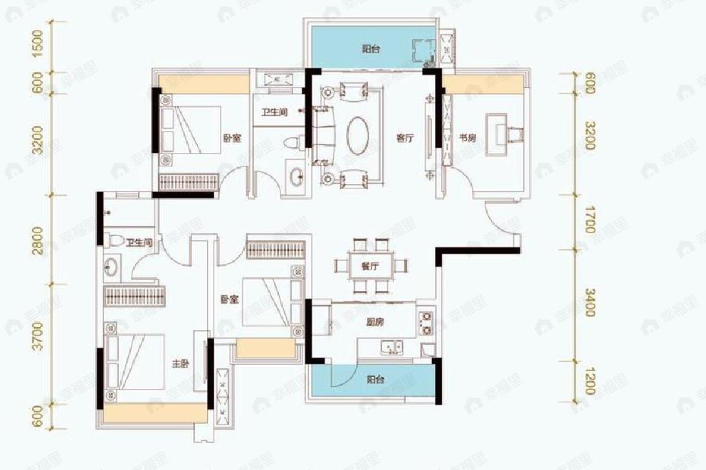 海雅柳江湾4室2厅2卫户型图