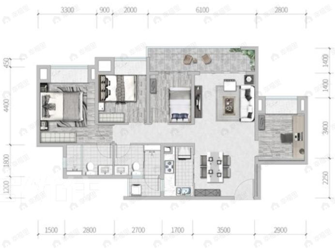 保利拾光年4室2厅2卫户型图