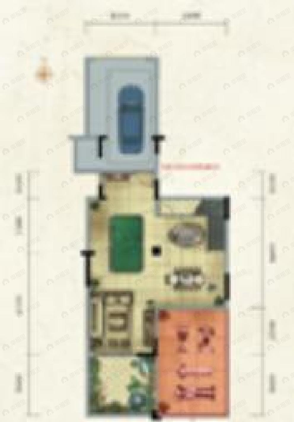 2室2厅1卫建面170m²南|北户型图