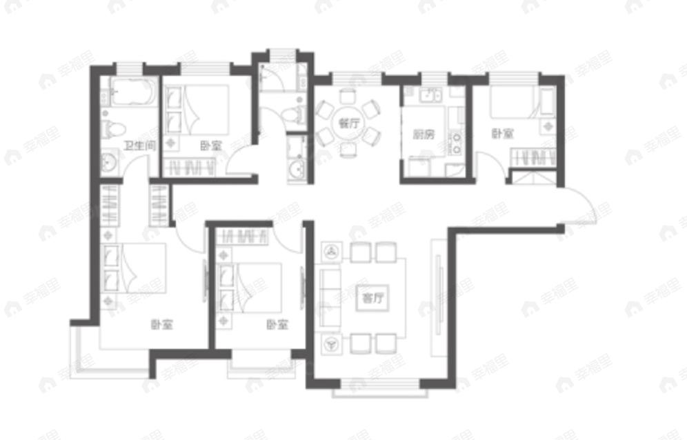 天庆国际新城4室2厅2卫户型图