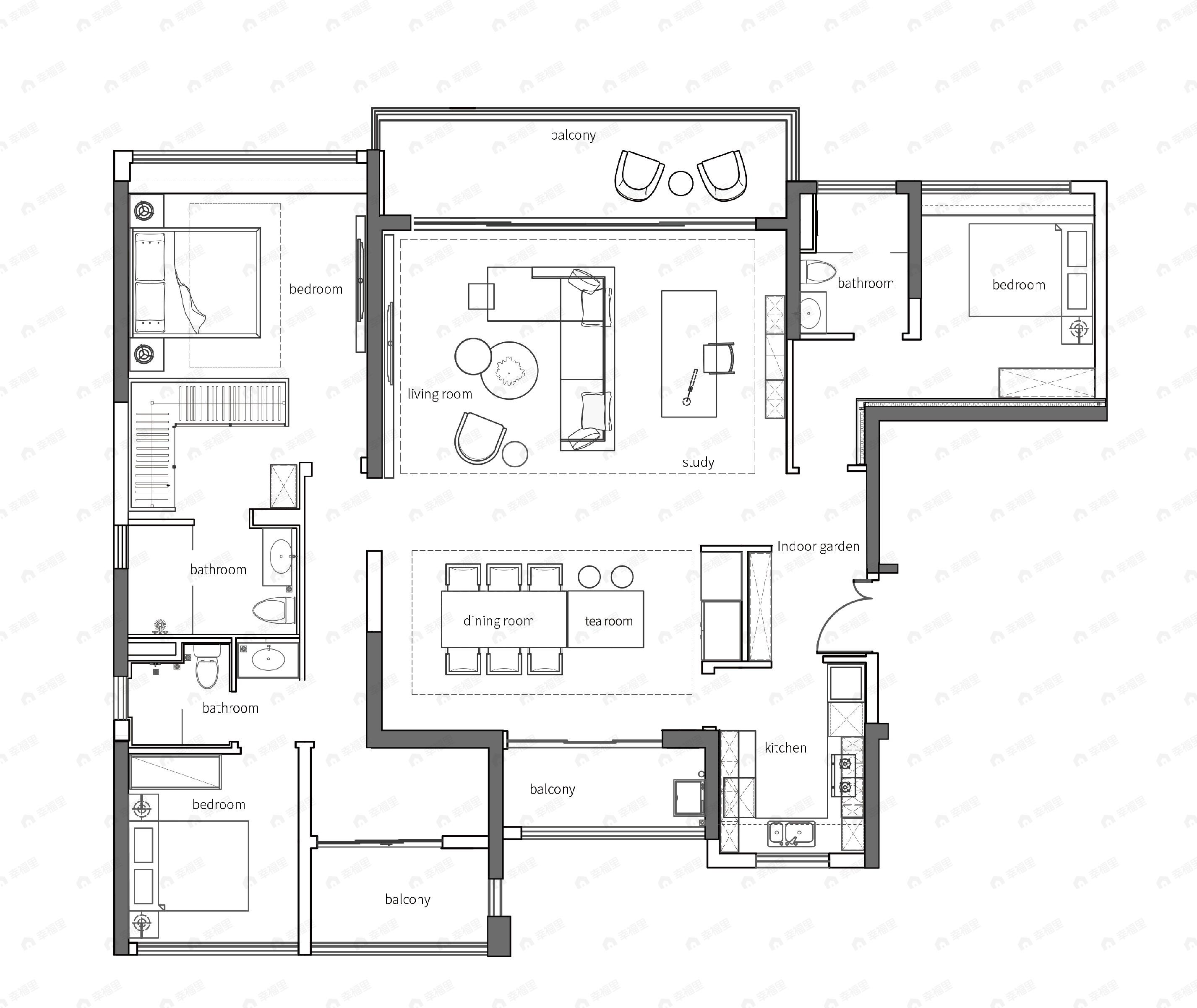 中国铁建西派云峰3室2厅3卫户型图