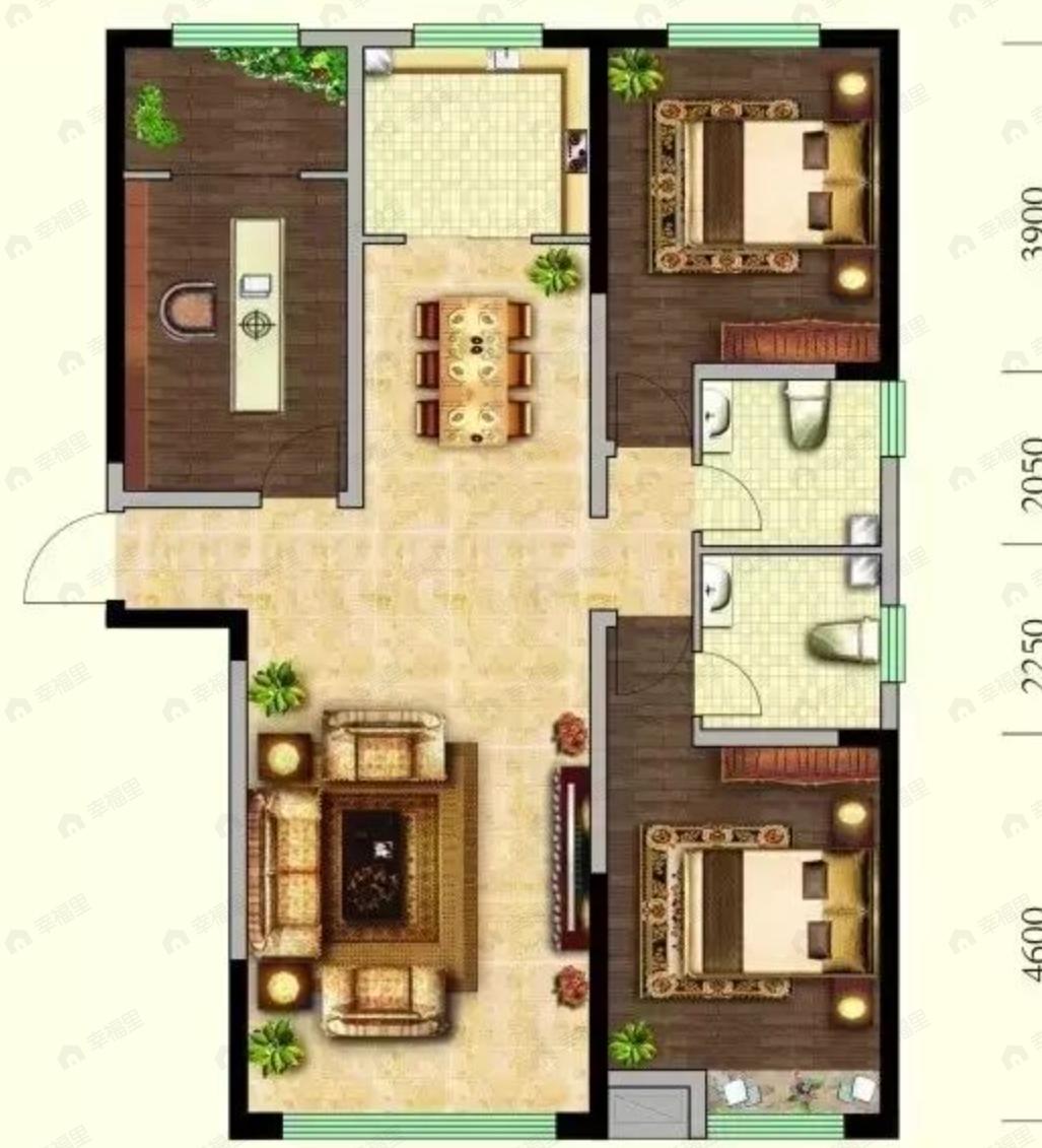 融茂第一城3室2厅2卫户型图