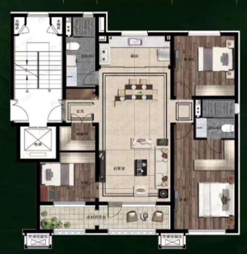 万科四季花城大家3室2厅2卫户型图