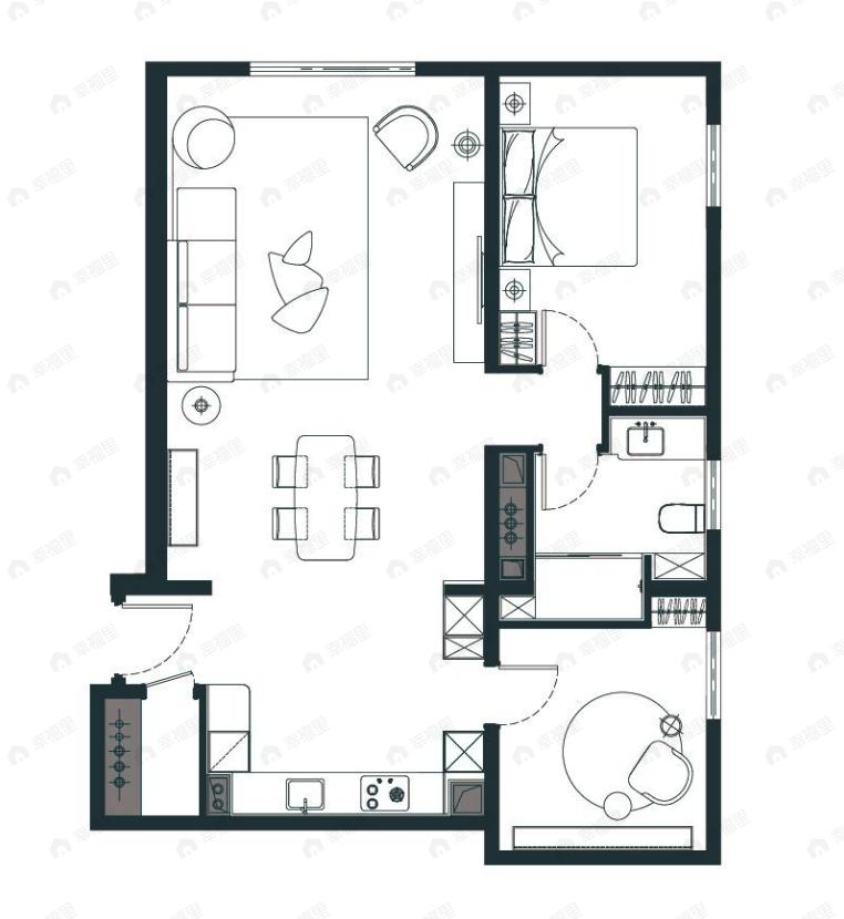 丽苑太和2室2厅1卫户型图