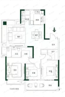 楚天都市·御湖一品3室2厅2卫户型图