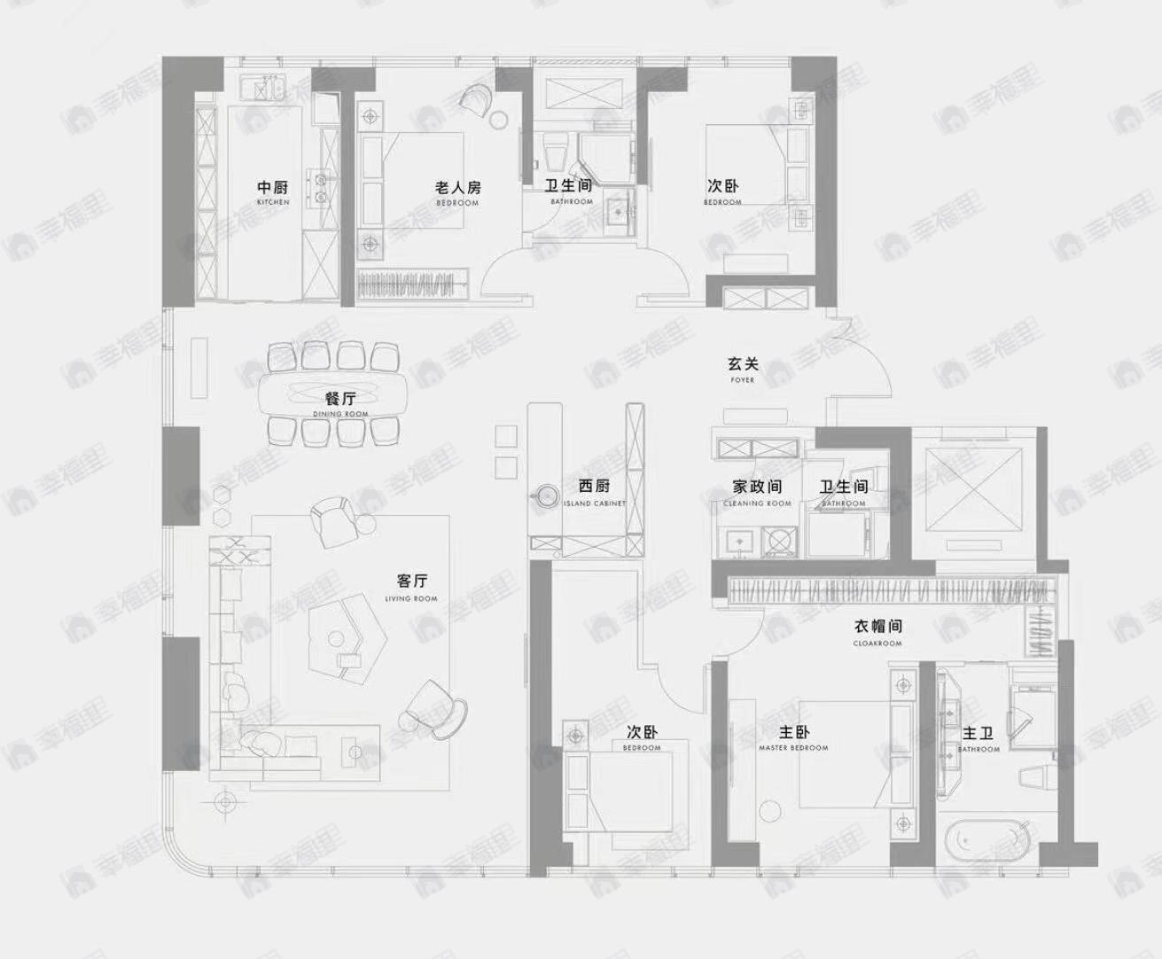 新希望D10天元4室2厅3卫户型图