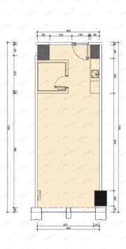 海河金茂广场1室1厅1卫户型图
