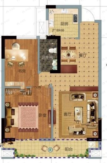 东亚溪雅香舍2室2厅1卫户型图