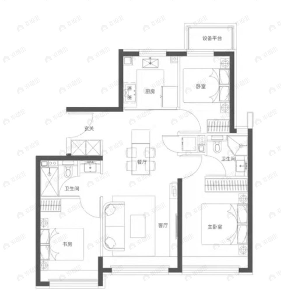 峯范北京3室2厅2卫户型图