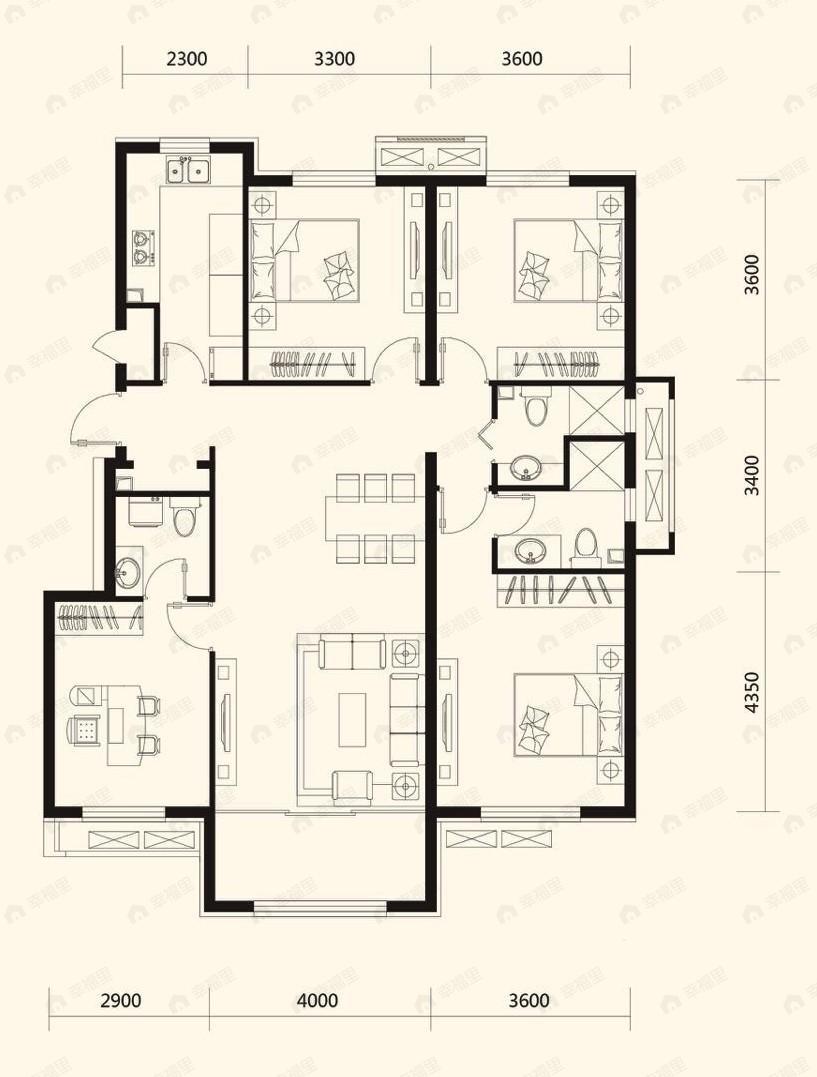 韩建观山源墅4室2厅3卫户型图