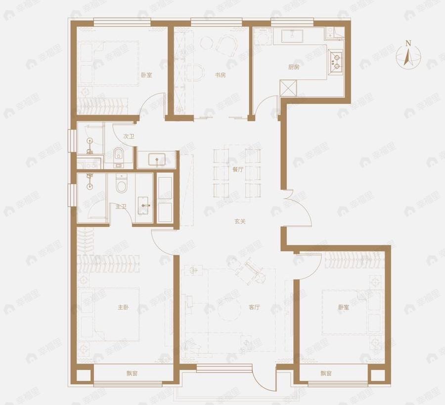 合生东三金茂府4室2厅2卫户型图