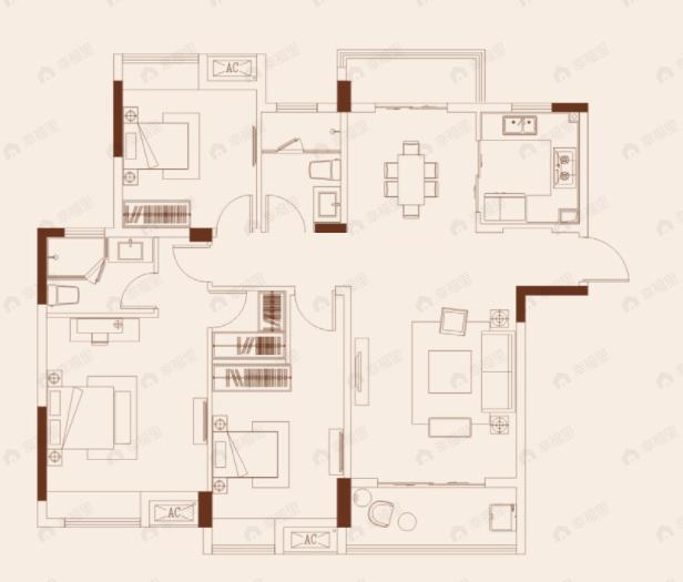 天熙楚世家3室2厅2卫户型图