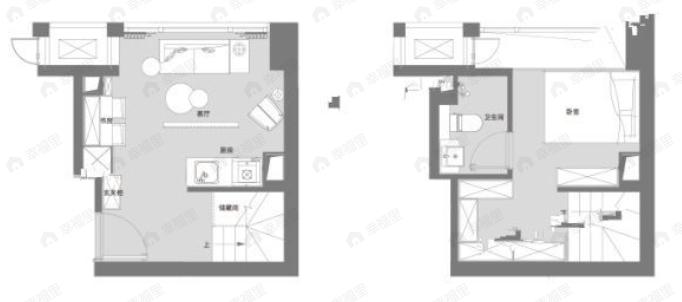 绿地泊悦1室1厅1卫户型图