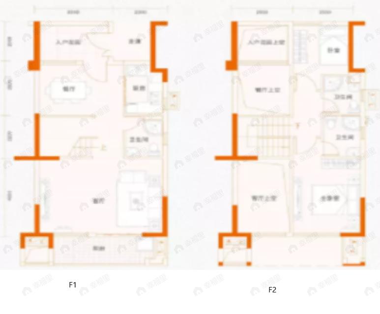 东方名都2室2厅3卫户型图