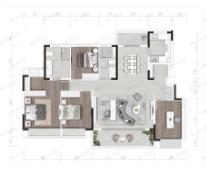 华润置地时代之城4室2厅2卫户型图