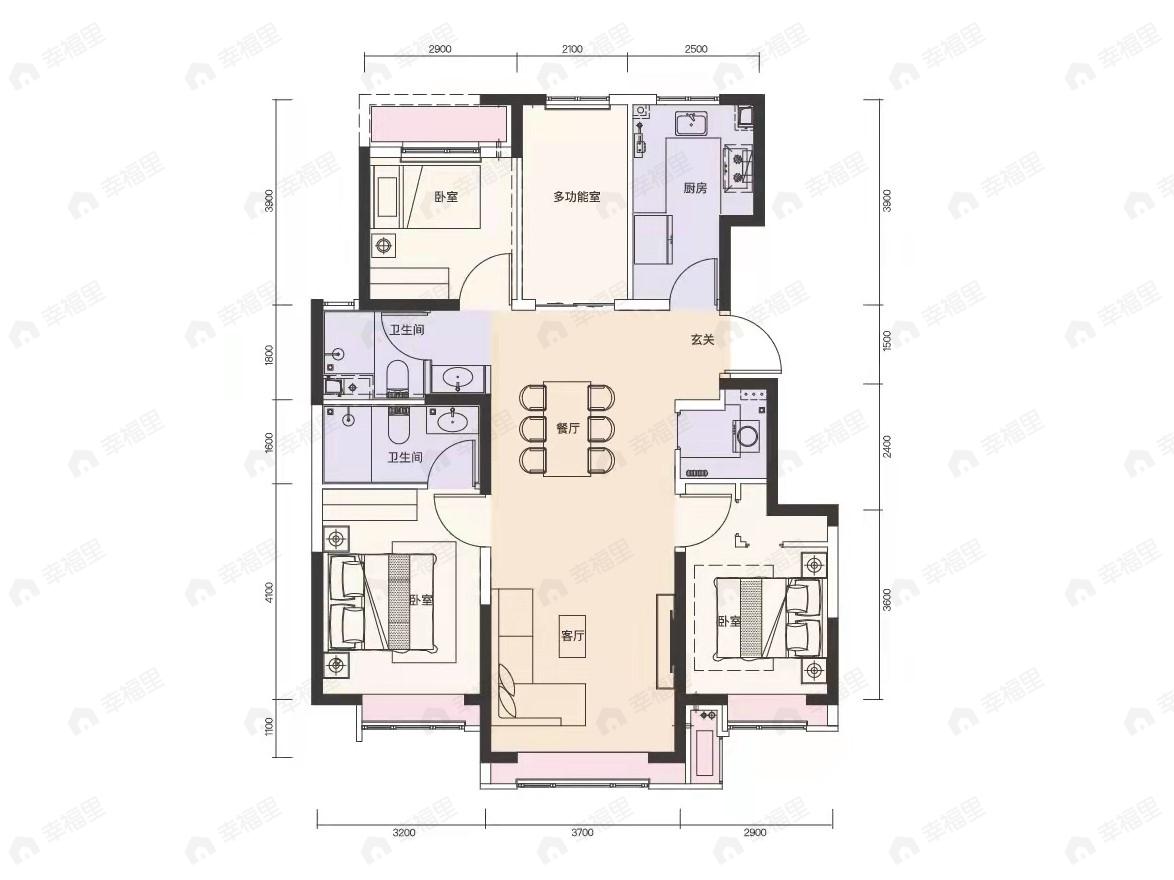北京城建乐知筑4室2厅2卫户型图