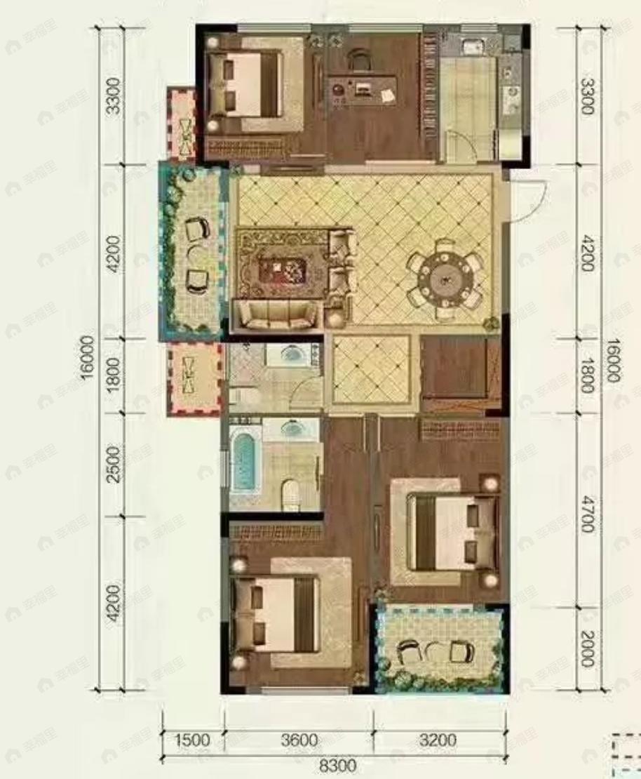 星耀城4室2厅2卫户型图