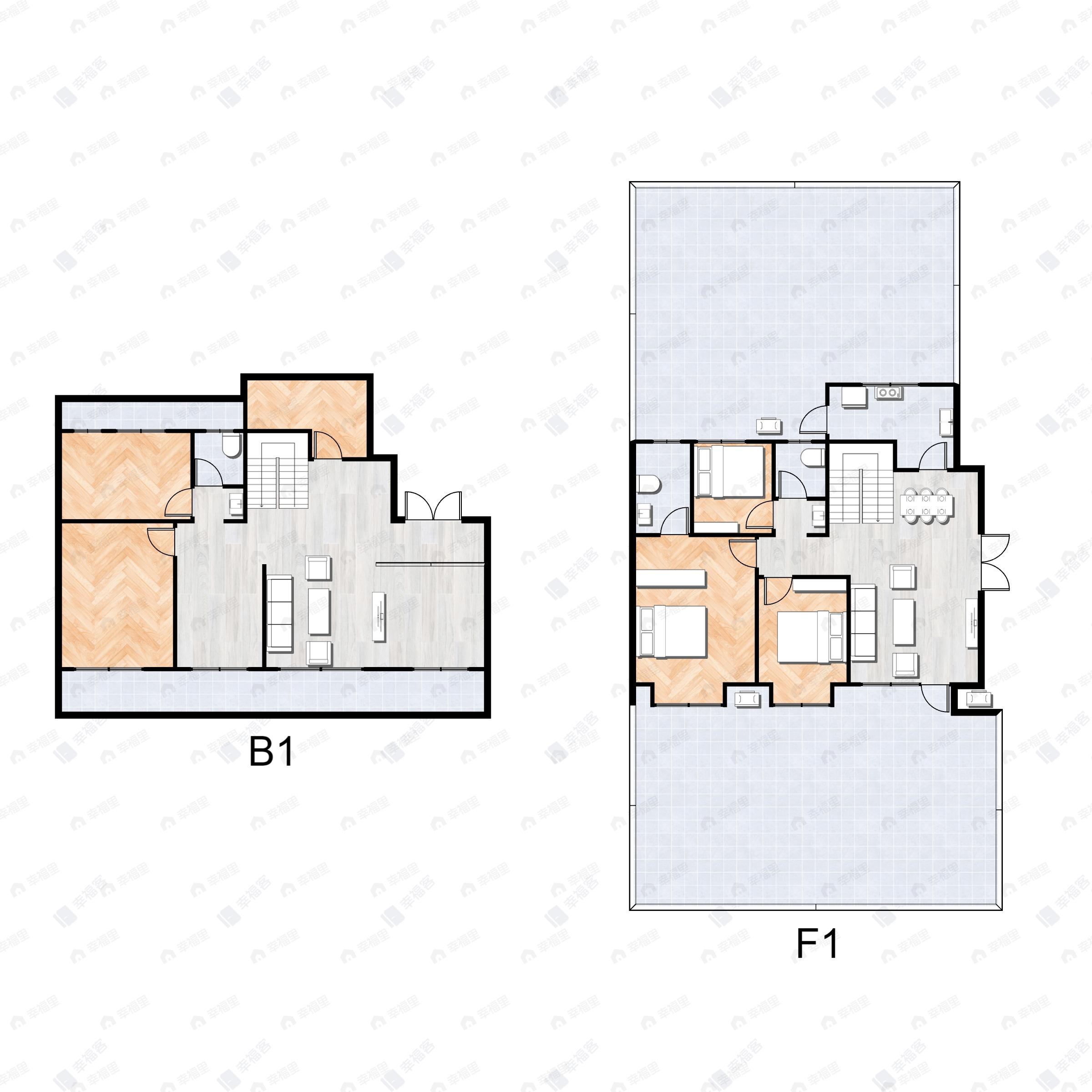 5室3厅2卫建面233平北|南户型图