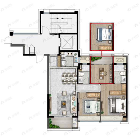 星屿海4室2厅2卫户型图