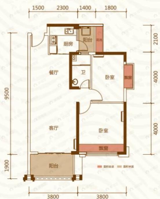 超亮御景台4室2厅2卫户型图