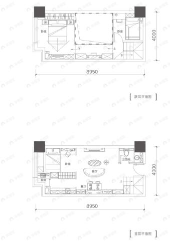 3室2厅1卫建面48平户型图