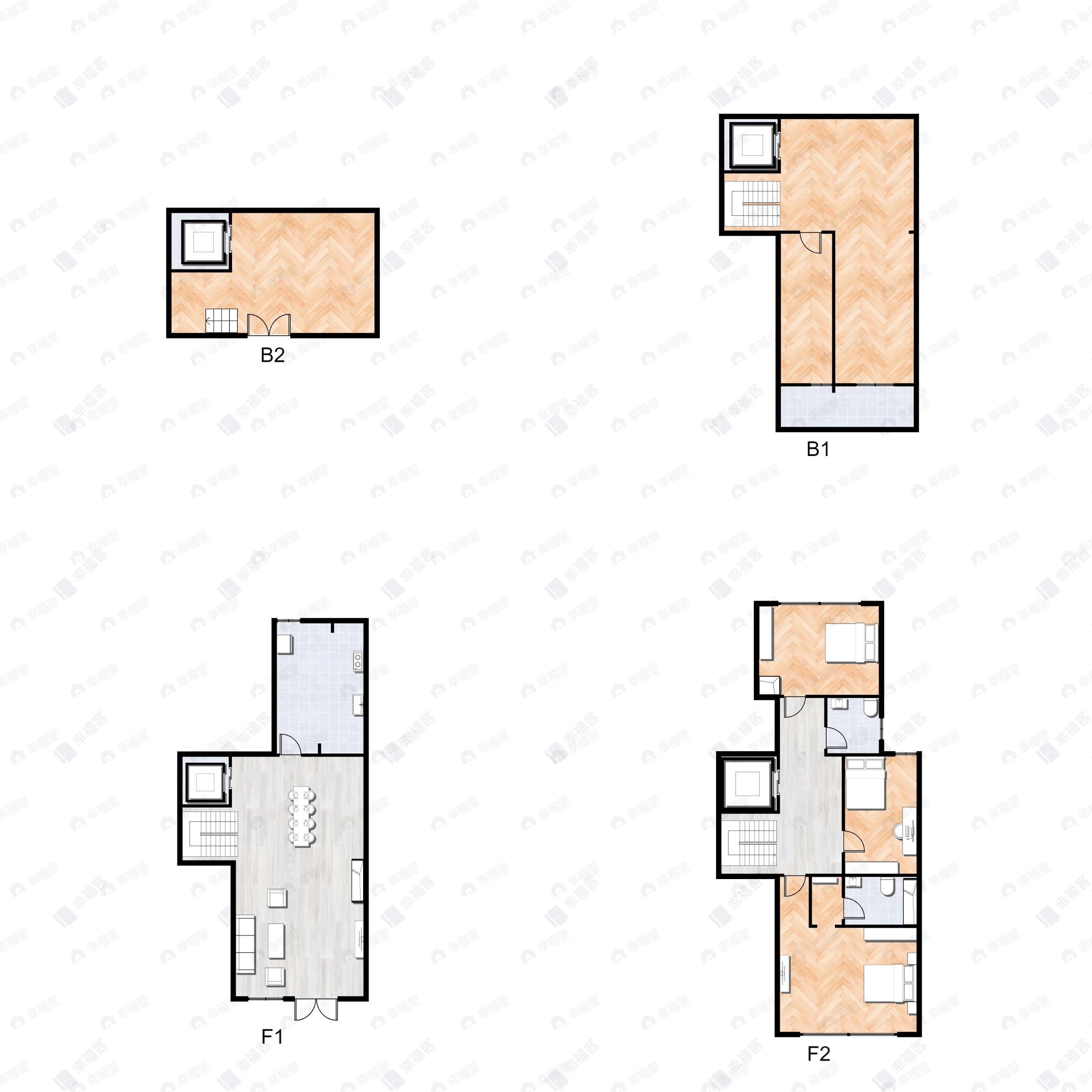 3室4厅3卫建面248m²北|南户型图