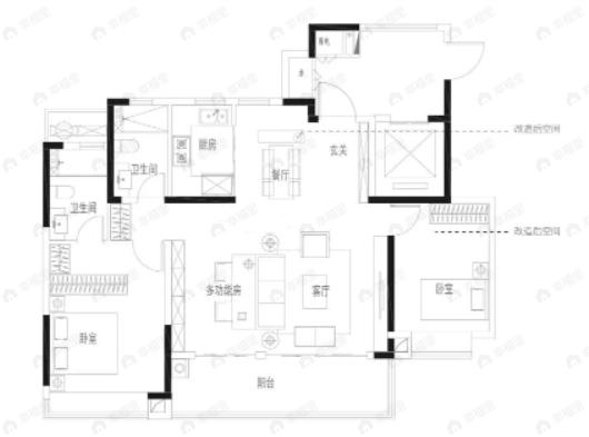 徽创龙川汇3室2厅2卫户型图