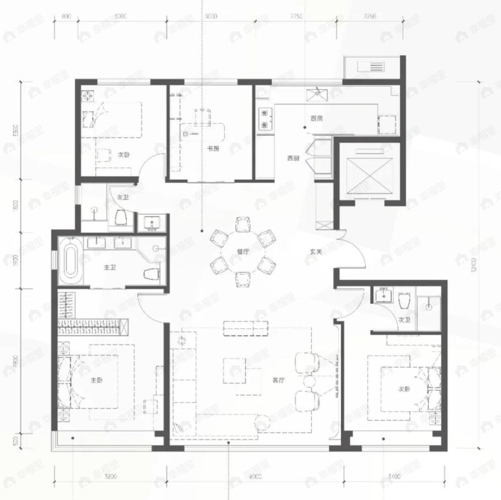 和光煦境4室2厅3卫户型图