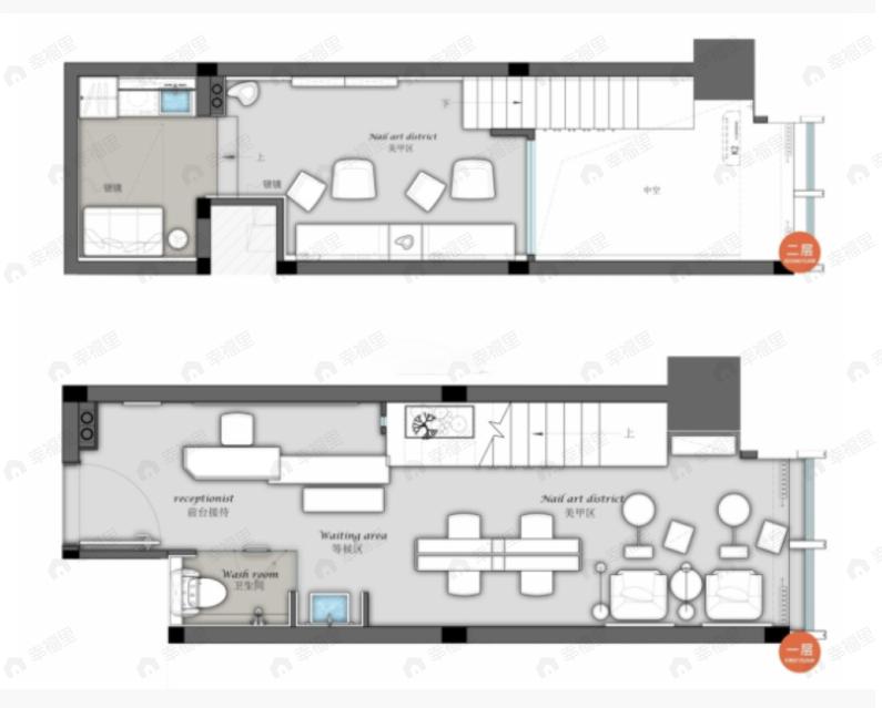 1室1厅1卫建面34m²东户型图