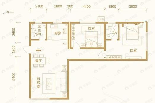 水郡花都2室2厅2卫户型图
