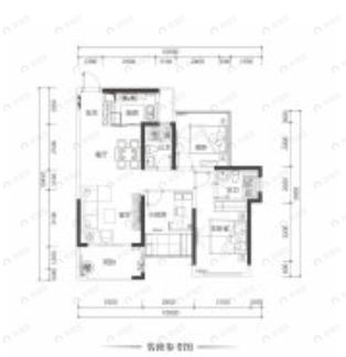 中穗御峰2室2厅1卫户型图