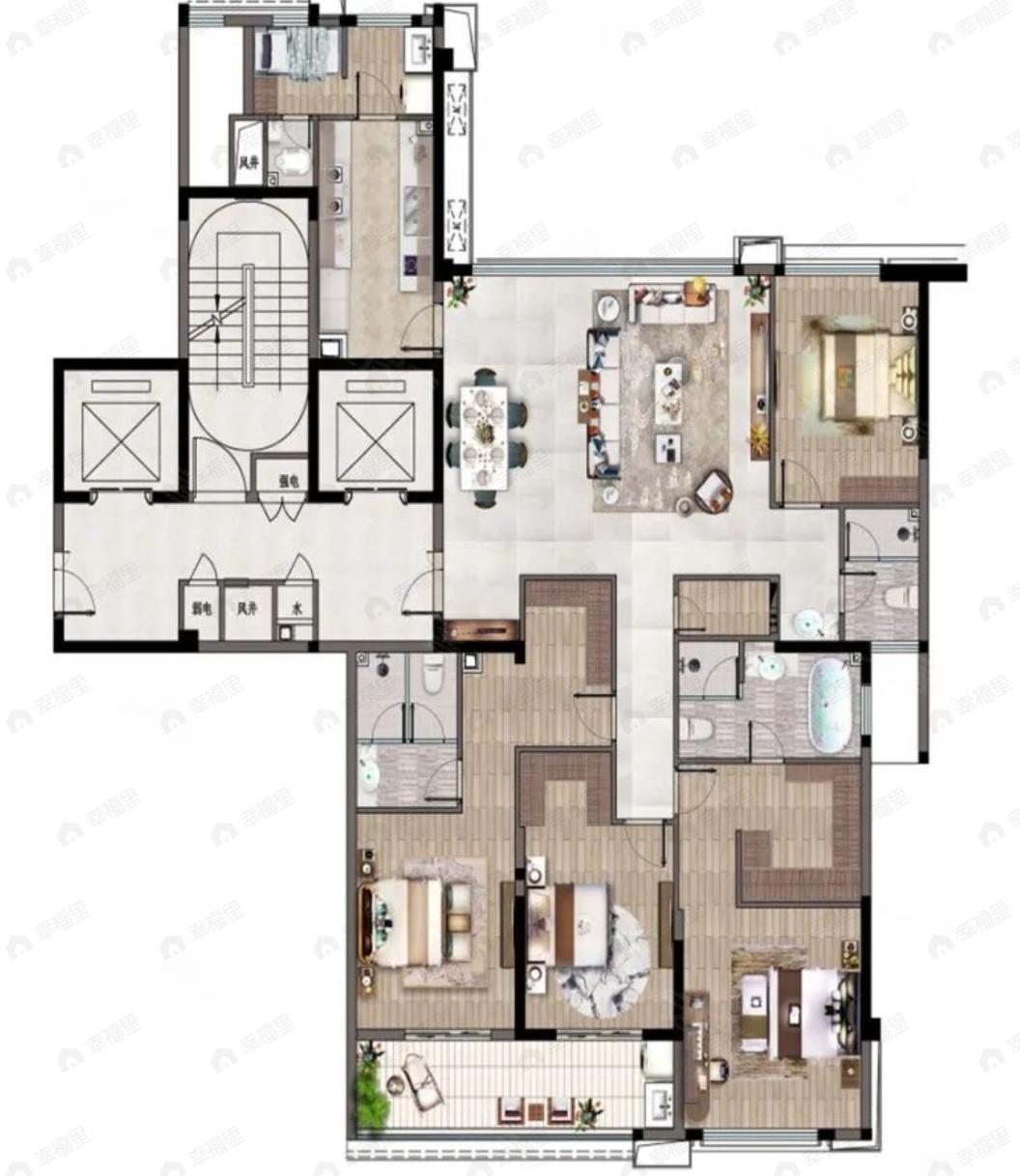 大东海公园府5室2厅3卫户型图