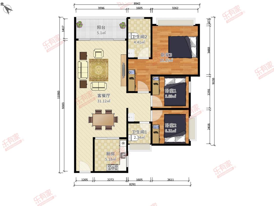 整租·美的公园天下