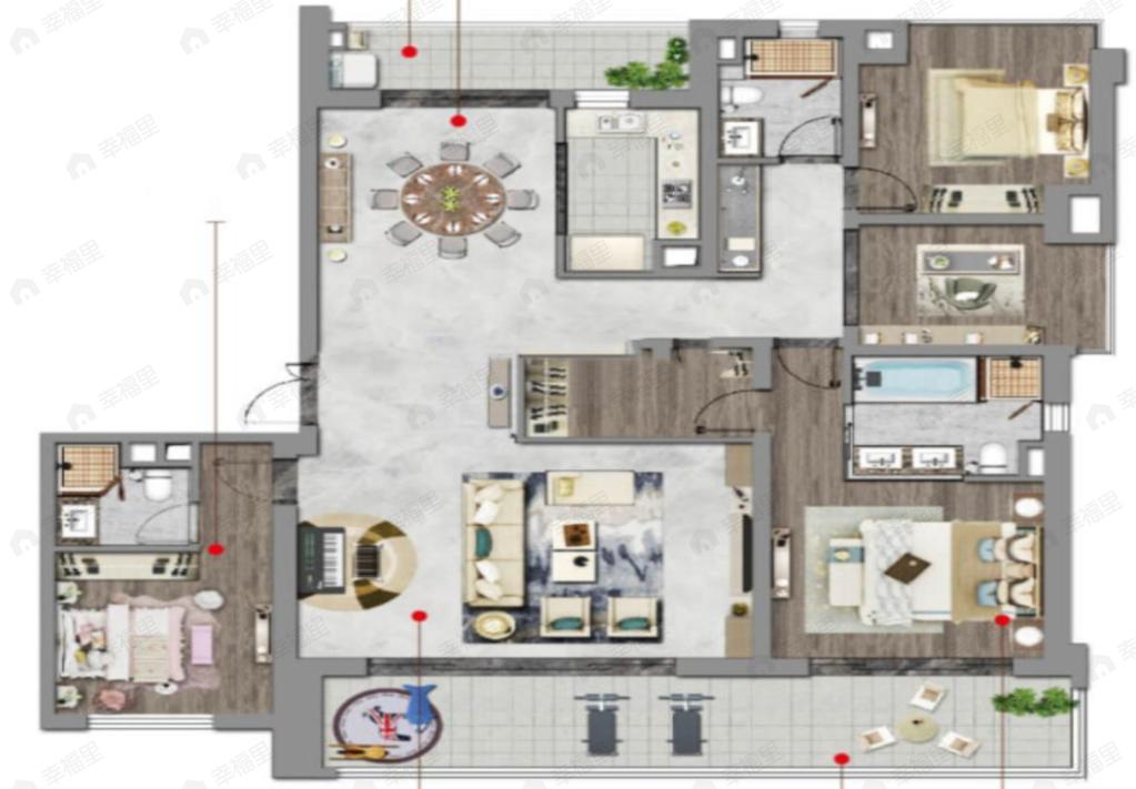 中国铁建西派国樾4室3厅3卫户型图