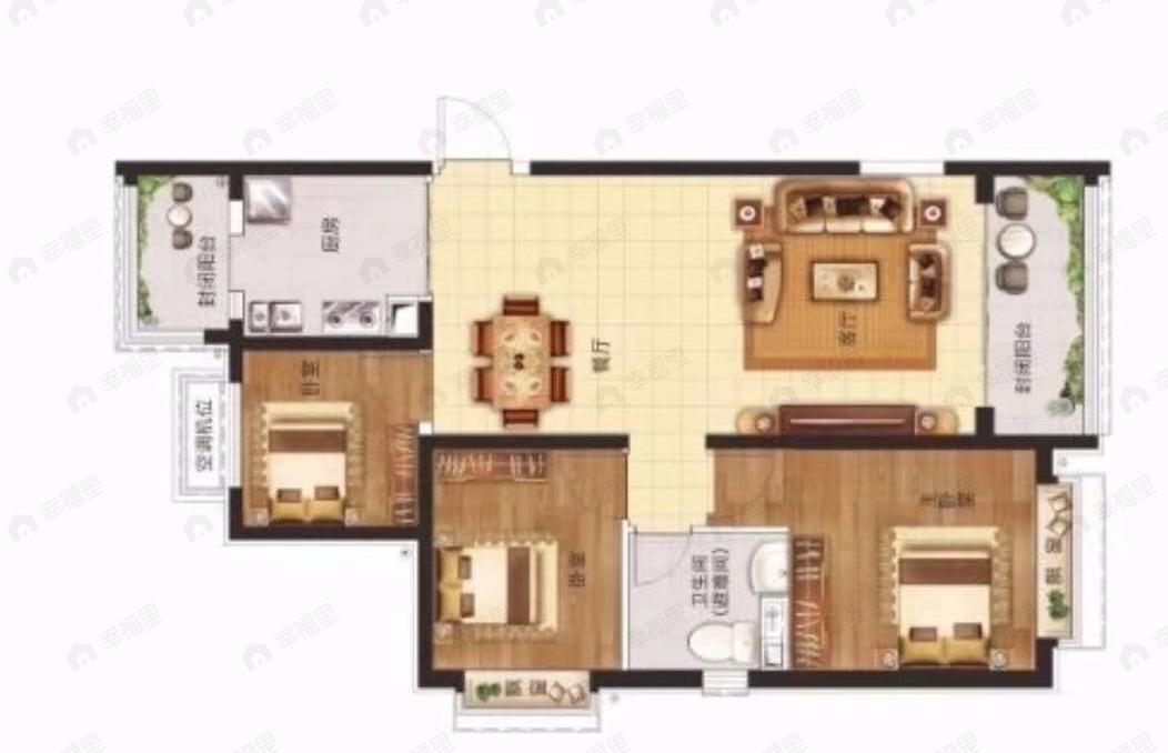 兰州恒大未来城3室2厅1卫户型图