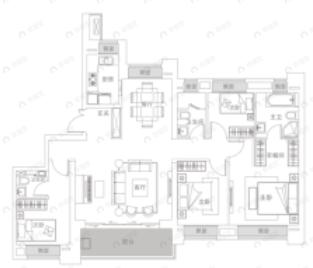 华发公园首府4室2厅3卫户型图