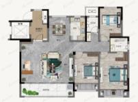 商都河洛阜园3室2厅2卫户型图