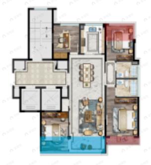 国鸿柏悦府4室2厅2卫户型图