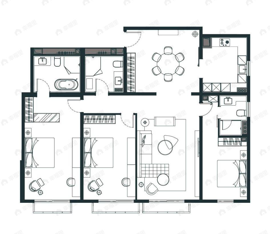 丽苑太和3室2厅2卫户型图