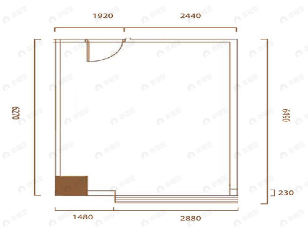 鎏嘉码头云顶公寓1室1厅1卫户型图