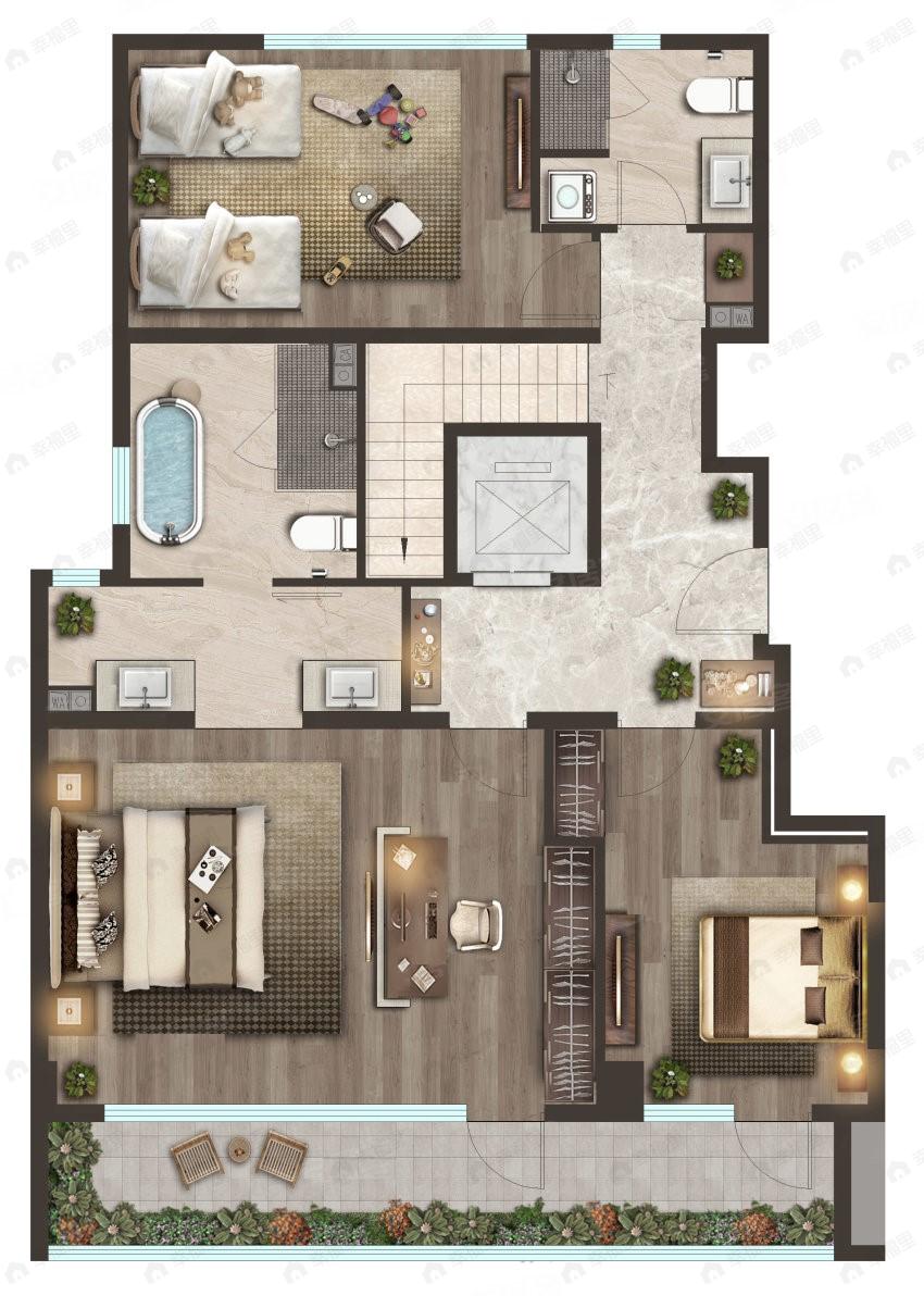 万科翡翠山晓西麓4室3厅4卫户型图