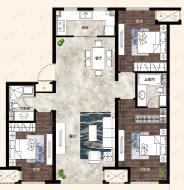 首开·如院3室2厅1卫户型图