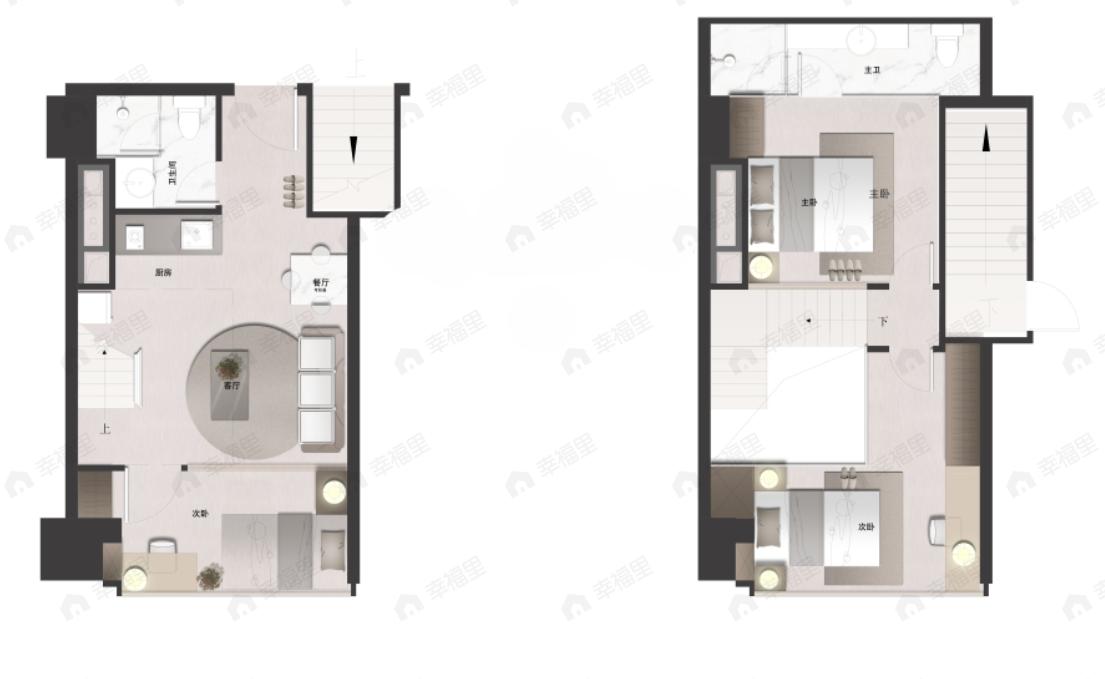 高新芳华3室1厅2卫户型图