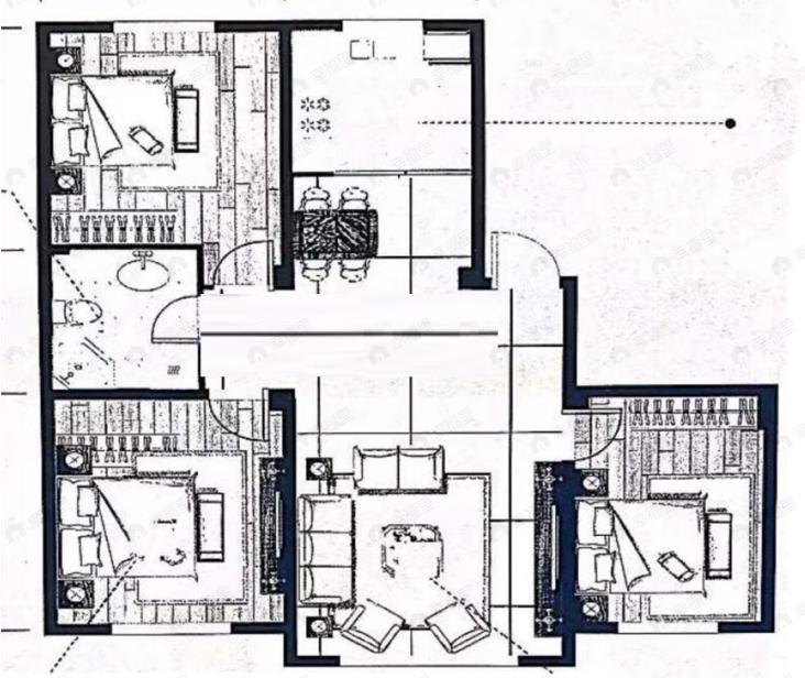 雷凯铂庭3室2厅1卫户型图