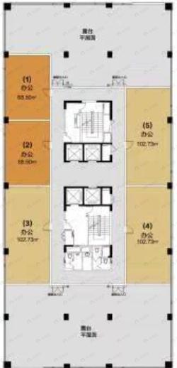 1室1厅1卫建面69m²西户型图