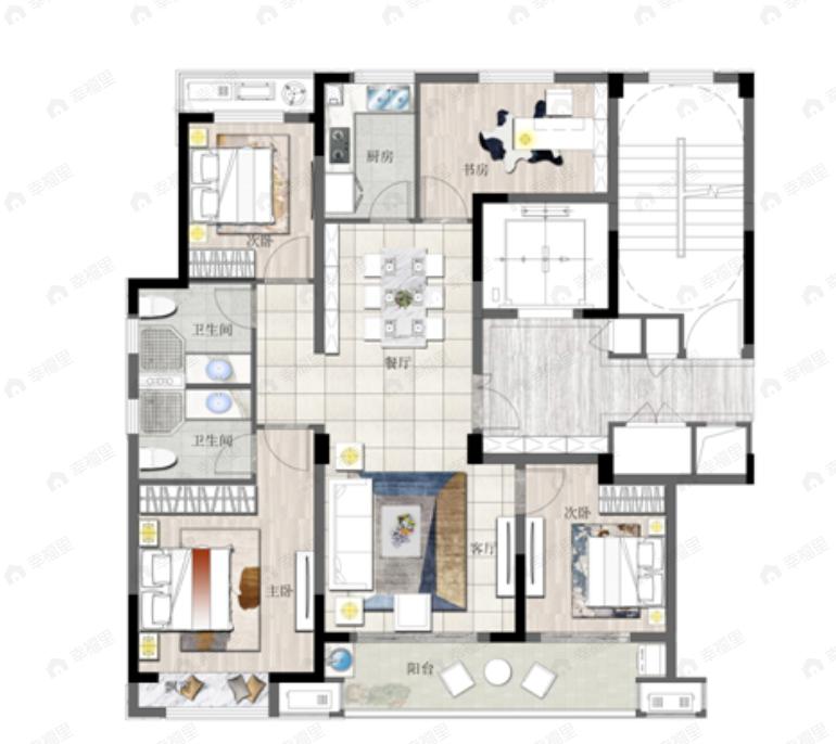 中建高铁未来城都会里4室2厅2卫户型图