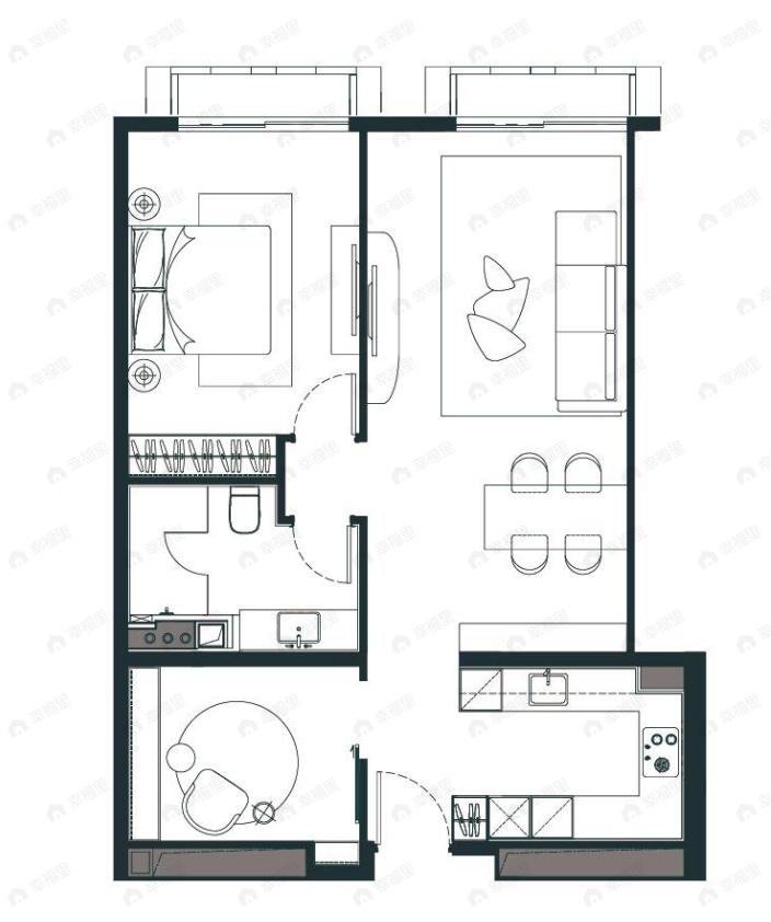 丽苑太和2室2厅1卫户型图