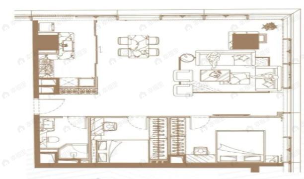 南沙建滔广场2室1厅1卫户型图