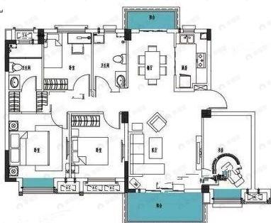 纽宾凯麓院4室2厅2卫户型图